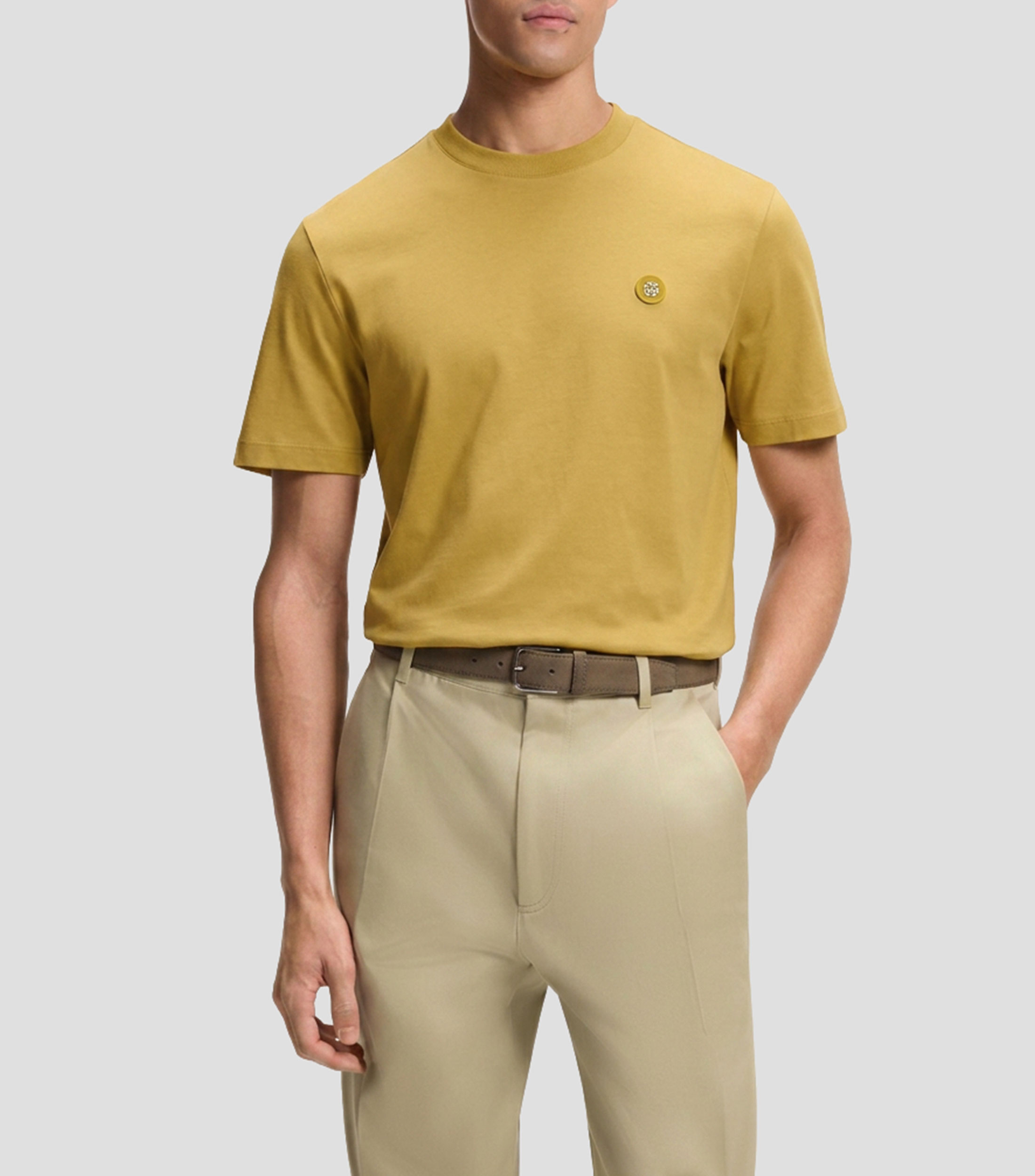 Playera cuello redondo manga corta lisa Hombre